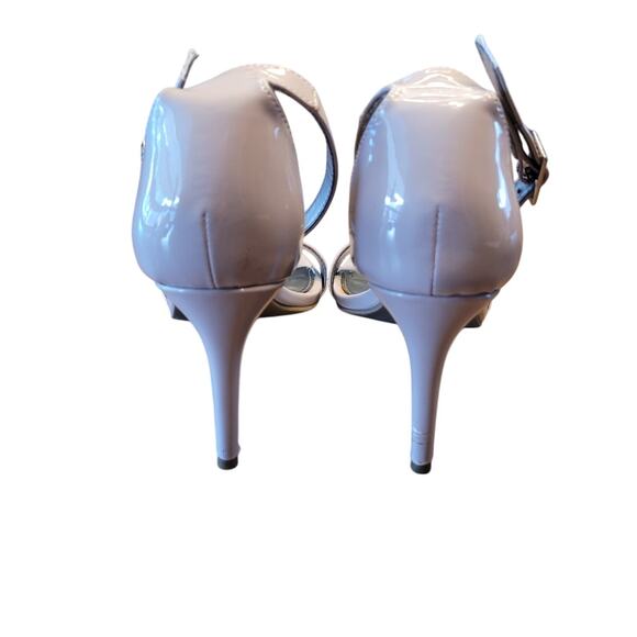 Worthington Patent Leather Strappy Heels 7.5 Nude‑Lilac Open Toe GUC - Picture 3 of 6